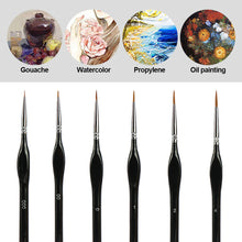 Load image into Gallery viewer, 6pcs/set Professional Sable Hair Paint Brush Set Gouache Oil Painting Brush Miniature Art Brushes Art Supplies