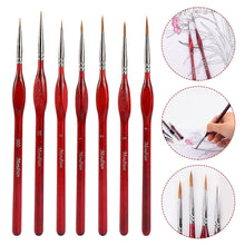 Load image into Gallery viewer, 7pcs/set Professional Sable Hair Paint Brush Set Gouache Oil Painting Brush Miniature Art Brushes Art Supplies