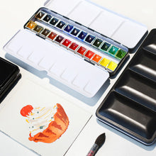 Load image into Gallery viewer, 14pcs/24pcs/6pcs Full/Half Empty Pan for Watercolor Paint Grid Pans Acrylic Oil Paints Paint Box Art Drawing Supplies