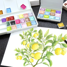 Load image into Gallery viewer, 12pcs/24pcs Half Empty Pan with Box Set for Watercolor Paint Grid Pans Acrylic Oil Paints Paint Box Art Drawing Supplies