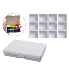 Load image into Gallery viewer, 12pcs/24pcs Half Empty Pan with Box Set for Watercolor Paint Grid Pans Acrylic Oil Paints Paint Box Art Drawing Supplies