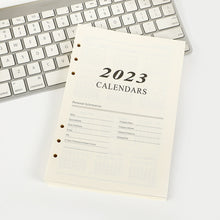 Load image into Gallery viewer, 2023 English Daily Planner Filler 6 Holes Binder Notebook Filler Notepad Diary 365 Days Plan Schedule Student Journal Planner Stationery Office School Supplies