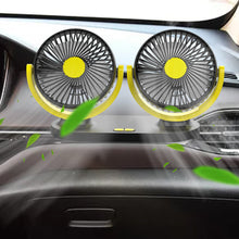 Load image into Gallery viewer, Car Fan 720 Degree Rotatable 3 Speed Dual Head Car Auto Cooling Air Circulator Fan for Van Suv Rv Boat Auto Vehicles