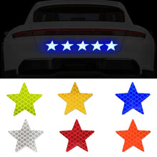 Load image into Gallery viewer, 6Pcs Car Reflective Reflector Sticker Self Adhesive Safety Warning Conspicuity for Truck Motorcycle Trailer Star Shape