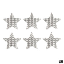 Load image into Gallery viewer, 6Pcs Car Reflective Reflector Sticker Self Adhesive Safety Warning Conspicuity for Truck Motorcycle Trailer Star Shape