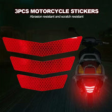 Load image into Gallery viewer, 3Pcs Motorcycle Stickers Reflective Warning Trapezoidal Arrow Tail Fender Racing Bumper Decal