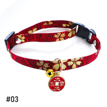 Load image into Gallery viewer, Japanese Style Adjustable Cat Collar with Bell Necklace Cute Pet Cat Dog Pendant Safety Collar Four Seasons General Pets Supplies