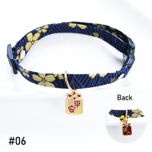 Load image into Gallery viewer, Japanese Style Adjustable Cat Collar with Bell Necklace Cute Pet Cat Dog Pendant Safety Collar Four Seasons General Pets Supplies