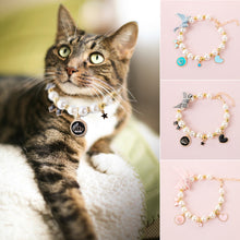 Load image into Gallery viewer, Pet Cat Pearl Collar Necklace Accessories Pendant Pet Supplies Cat Teddy Collar Adjustable Safety Kitten Collar Jewelry Decoration