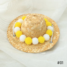 Load image into Gallery viewer, Pet Supplies Mini Pet Dogs Straw Hat with Bamboo Dragonfly & Eyes Hawaii Style Hat for Cats Dogs Funny Accessories