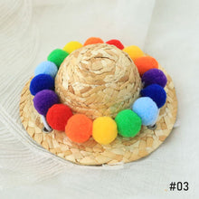 Load image into Gallery viewer, Pet Supplies Mini Pet Dogs Straw Hat with Bamboo Dragonfly & Eyes Hawaii Style Hat for Cats Dogs Funny Accessories