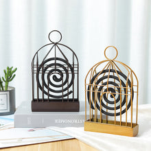 Load image into Gallery viewer, Nordic Bird Cage Mosquito Coil Holder Iron Retro Mosquito Coil Frame Insect Repellent Incense Rack Sandalwood Repellent Home Decoraction
