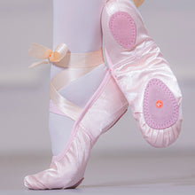 Load image into Gallery viewer, Fashion Kids Girls Ballet Shoes Color Gymnastics Canvas Ballet Dance Shoes Split Suede Sole With Ribbon