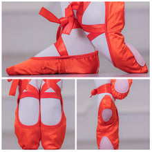 Load image into Gallery viewer, Fashion Kids Girls Ballet Shoes Color Gymnastics Canvas Ballet Dance Shoes Split Suede Sole With Ribbon