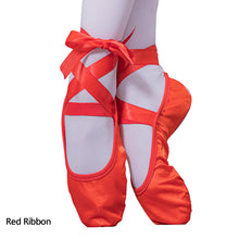 Load image into Gallery viewer, Fashion Kids Girls Ballet Shoes Color Gymnastics Canvas Ballet Dance Shoes Split Suede Sole With Ribbon
