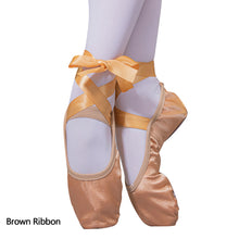 Load image into Gallery viewer, Fashion Kids Girls Ballet Shoes Color Gymnastics Canvas Ballet Dance Shoes Split Suede Sole With Ribbon