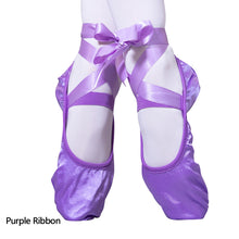 Load image into Gallery viewer, Fashion Kids Girls Ballet Shoes Color Gymnastics Canvas Ballet Dance Shoes Split Suede Sole With Ribbon