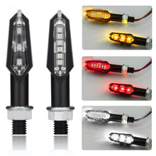 Load image into Gallery viewer, 2Pcs Universal 9LED Motorcycle Turn Signal Indicator Light Blinker Double Sides Color Amber/Red/White