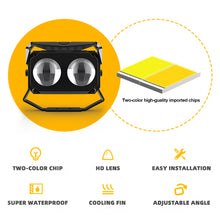 Load image into Gallery viewer, Motorcycle Dual Color LED Projector Lens Spotlight Double lenses LED Work Light Yellow White Headlight