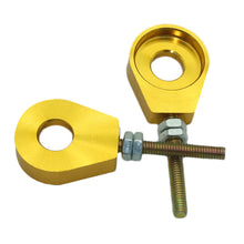 Load image into Gallery viewer, Pair CNC Motorcycle Aluminum Chain Tensioner Adjuster Dirt Bike Pit ATV Scooter 12mm or 15mm 110cc 125cc 140cc Rear Wheel Axle Hole