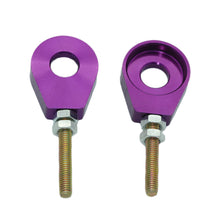 Load image into Gallery viewer, Pair CNC Motorcycle Aluminum Chain Tensioner Adjuster Dirt Bike Pit ATV Scooter 12mm or 15mm 110cc 125cc 140cc Rear Wheel Axle Hole