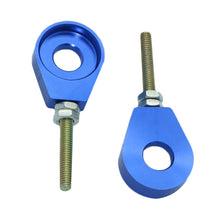 Load image into Gallery viewer, Pair CNC Motorcycle Aluminum Chain Tensioner Adjuster Dirt Bike Pit ATV Scooter 12mm or 15mm 110cc 125cc 140cc Rear Wheel Axle Hole
