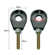 Load image into Gallery viewer, Pair CNC Motorcycle Aluminum Chain Tensioner Adjuster Dirt Bike Pit ATV Scooter 12mm or 15mm 110cc 125cc 140cc Rear Wheel Axle Hole