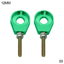 Load image into Gallery viewer, Pair CNC Motorcycle Aluminum Chain Tensioner Adjuster Dirt Bike Pit ATV Scooter 12mm or 15mm 110cc 125cc 140cc Rear Wheel Axle Hole
