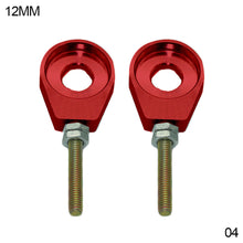 Load image into Gallery viewer, Pair CNC Motorcycle Aluminum Chain Tensioner Adjuster Dirt Bike Pit ATV Scooter 12mm or 15mm 110cc 125cc 140cc Rear Wheel Axle Hole