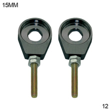 Load image into Gallery viewer, Pair CNC Motorcycle Aluminum Chain Tensioner Adjuster Dirt Bike Pit ATV Scooter 12mm or 15mm 110cc 125cc 140cc Rear Wheel Axle Hole