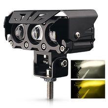 Load image into Gallery viewer, 120W Car Motorcycle Headlight LED Work Light Dual Color Hi/Low Beam Spotlight 3 Lens Flashing Fog Lamps 12V 24V White/Yellow