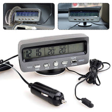 Load image into Gallery viewer, 3 in 1 Multifunctional Car Clock Indoor Outdoor Thermometer Voltmeter Clock with LCD Display LED Backlight