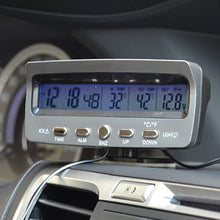 Load image into Gallery viewer, 3 in 1 Multifunctional Car Clock Indoor Outdoor Thermometer Voltmeter Clock with LCD Display LED Backlight