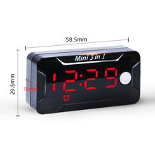 Load image into Gallery viewer, 3 in 1 Motorcycle Digital Voltmeter Thermometer Voltage Time Temperature Meter For Car Waterproof DC 8-72V