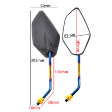 Load image into Gallery viewer, 2Pcs Universal 10mm Carbon Fiber Motorcycle Motorbike Rearview Rear View Side Mirror For Mavericks