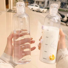 Load image into Gallery viewer, 500ml Time Stamp Scale Water Bottle Outdoor Water Bottle For Girls Children Portable School Daily Drinking Bottle