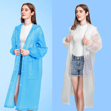 Load image into Gallery viewer, Reusable Poncho Rain Coat with Drawstring Hat and Elastic Sleeves Cuffs Extra Thick Protective Isolation Emergency for Outdoor Activities