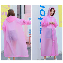 Load image into Gallery viewer, Reusable Poncho Rain Coat with Drawstring Hat and Elastic Sleeves Cuffs Extra Thick Protective Isolation Emergency for Outdoor Activities