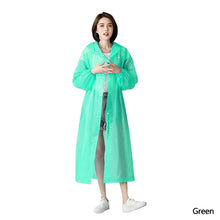 Load image into Gallery viewer, Reusable Poncho Rain Coat with Drawstring Hat and Elastic Sleeves Cuffs Extra Thick Protective Isolation Emergency for Outdoor Activities
