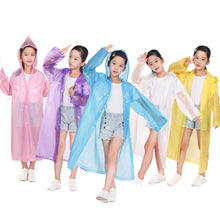Load image into Gallery viewer, Children Reusable Rain Coat Casual Outdoor Camping Raincoat Poncho Portable Rainwear for Drifting Outdoor Activities