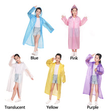 Load image into Gallery viewer, Children Reusable Rain Coat Casual Outdoor Camping Raincoat Poncho Portable Rainwear for Drifting Outdoor Activities