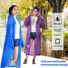 Load image into Gallery viewer, Reusable Poncho Rain Coat with Drawstring Hat and Elastic Sleeves Cuffs Extra Thick Protective Isolation Emergency for Outdoor Activities