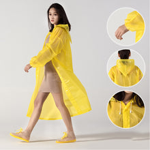 Load image into Gallery viewer, Reusable Poncho Rain Coat with Drawstring Hat and Elastic Sleeves Cuffs Extra Thick Protective Isolation Emergency for Outdoor Activities