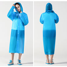Load image into Gallery viewer, Reusable Poncho Rain Coat with Drawstring Hat and Elastic Sleeves Cuffs Extra Thick Protective Isolation Emergency for Outdoor Activities
