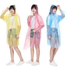 Load image into Gallery viewer, Disposable Poncho Rain Coat with Drawstring Hat and Elastic Sleeves Cuffs Protective Isolation Emergency for Outdoor Activities