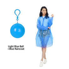 Load image into Gallery viewer, Disposable Rain Coat Casual Outdoor Camping Raincoat Poncho with Storage Ball Portable Rainwear for Drifting Outdoor Activities