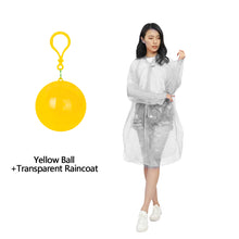 Load image into Gallery viewer, Disposable Rain Coat Casual Outdoor Camping Raincoat Poncho with Storage Ball Portable Rainwear for Drifting Outdoor Activities