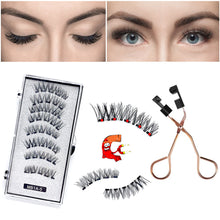 Load image into Gallery viewer, 4 Pairs Fashion Magnetic Eyelashes Handmade Reusable Five Magnets Easily Apply Eyelash Makeup Tools No Glue Needed Eyelashes
