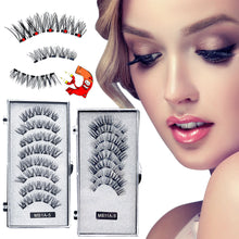 Load image into Gallery viewer, 4 Pairs Fashion Magnetic Eyelashes Handmade Reusable Five Magnets Easily Apply Eyelash Makeup Tools No Glue Needed Eyelashes