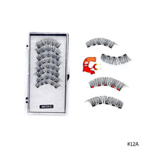 Load image into Gallery viewer, 4 Pairs Fashion Magnetic Eyelashes Handmade Reusable Five Magnets Easily Apply Eyelash Makeup Tools No Glue Needed Eyelashes